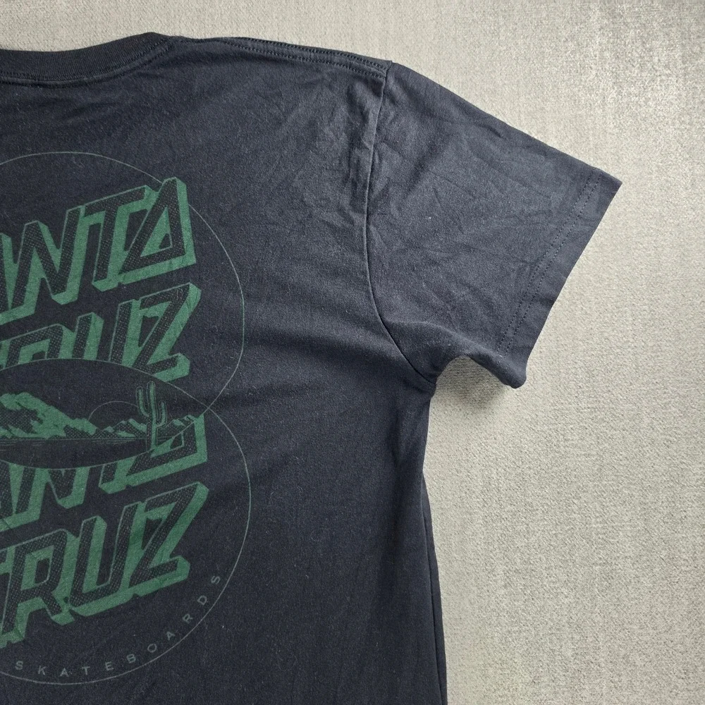 Santa Cruz Graphic T-Shirt Mens Small Black Green Logo Eco Tee